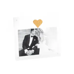 Gold Heart Acrylic Frame h5+