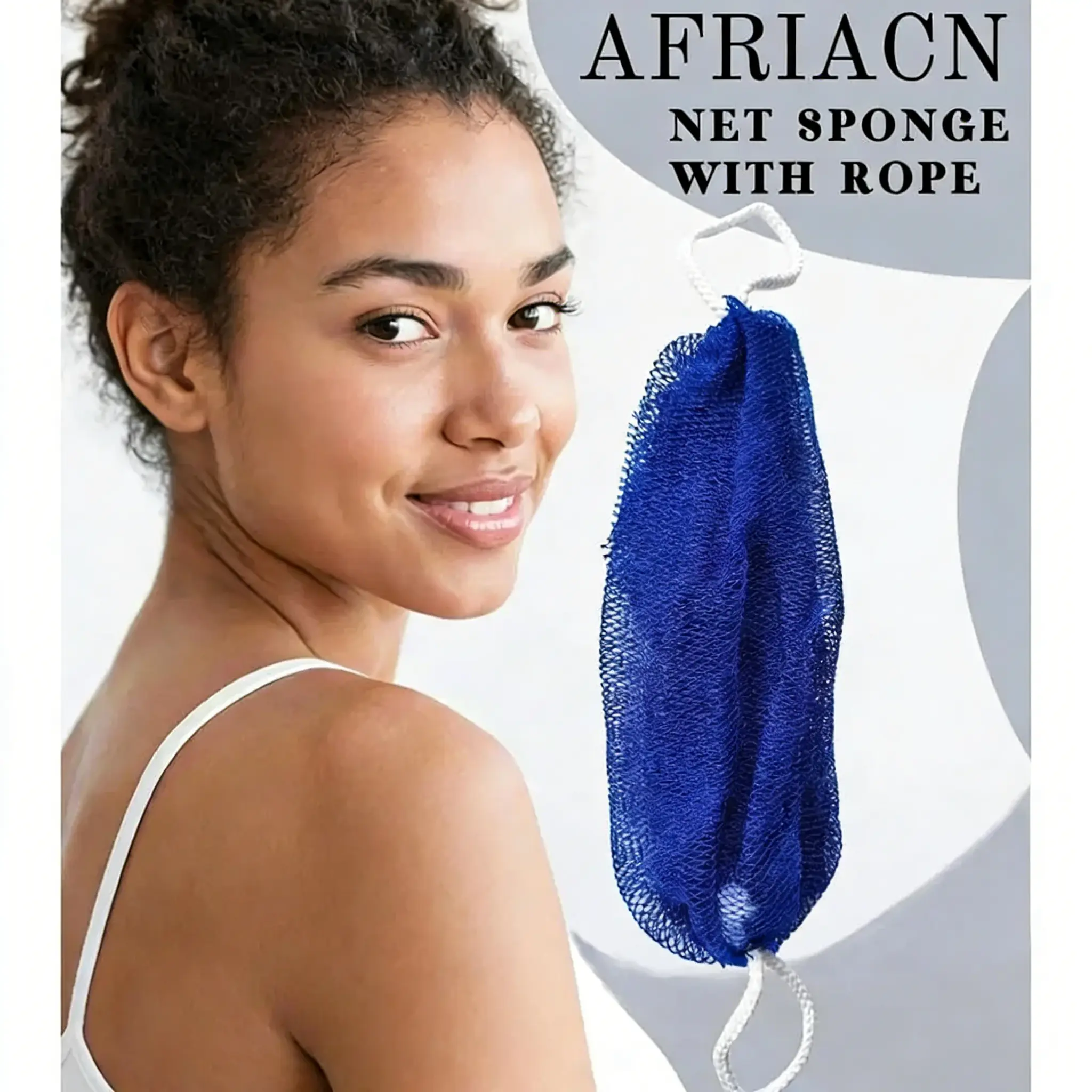 Japanese-Style Personal Exfoliating Shower Sponge Bath Towel - Long Back Scrubber Japanese Wash Cloth for Men & Women, Gentle Body Exfoliator, Rich Lather, Quick Drying, Rip-Resistant, Exfoliating Loofah, African Exfoliating Net Sponge Loofahs, Sponges