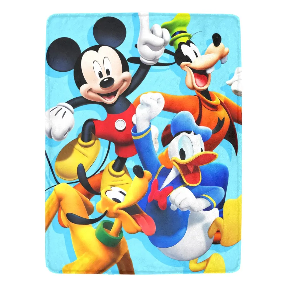 [SummerVibes] DISNEY CLASSIC Mickey' Mouse Clubhouse Throw Blanket, Soft Cozy All-Season Camping & Travel Blanket with Vibrant Floral Print, Durable Lightweight for Outdoor Adventures
