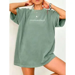 2026 Summer TopsOversized Women's Casual Overstimulated Graphic Short Sleeve T-ShirtLoose And Comfortablesummer Shirts