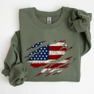 American Flag, Patriotic, 4th of July Sweatshirt, Women's Crew Neck, Crewneck