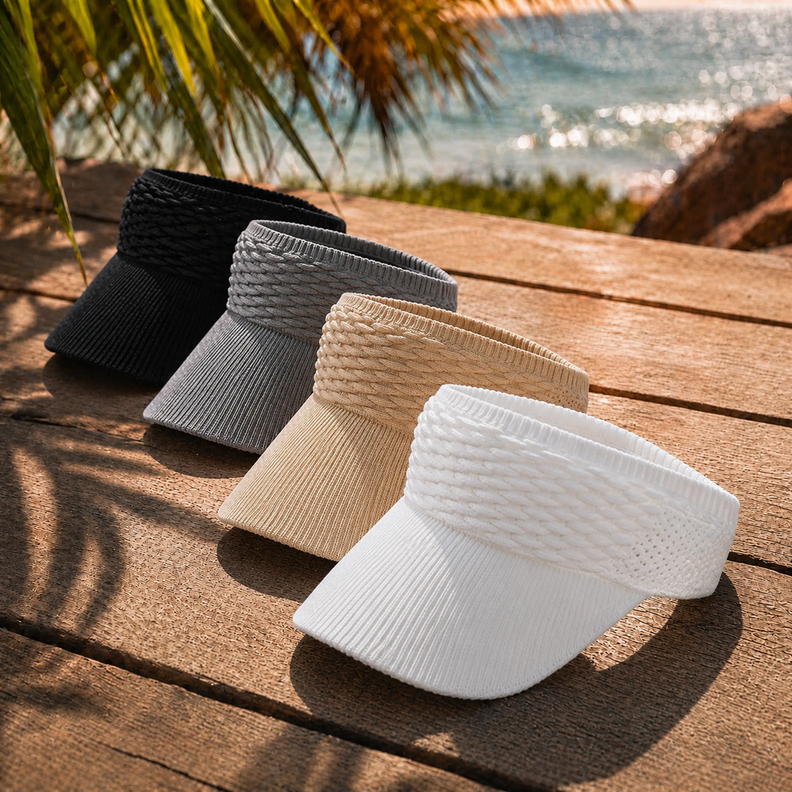4 Pack Value Set Fishscale Pattern Polyester Visorless Caps - Stretchy All Season Wear, Perfect for Backyard BBQ, Pool Parties & Daily Use