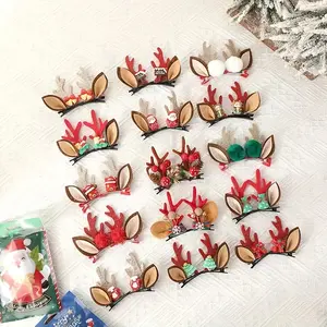 Cute Deer Antler Hair Clips Set of 5, Sweet Christmas Style, Party Hairstyle Accessories, Holiday Gift for Women and Girls