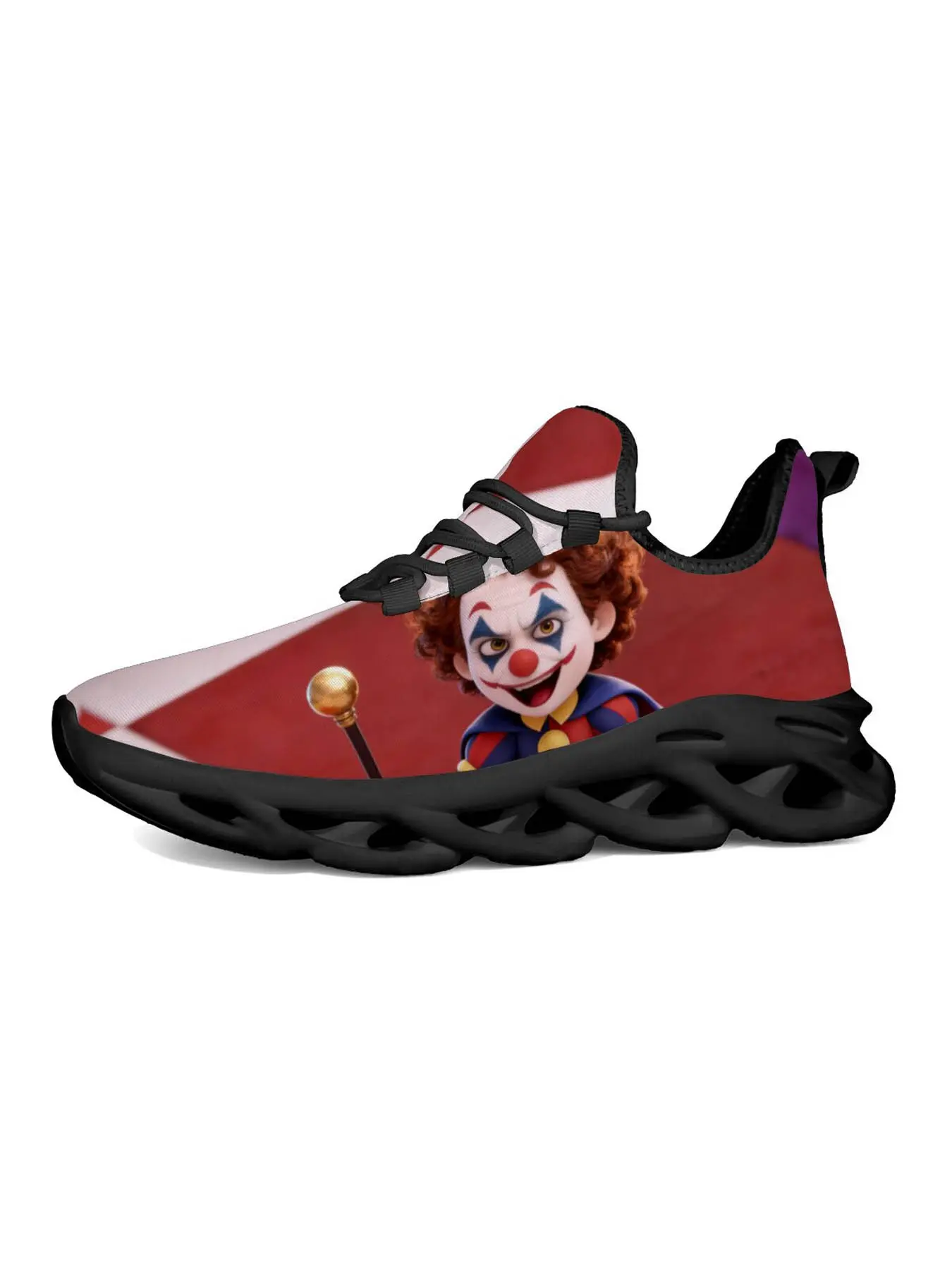 Men's Creative Clown Print Casual Shoes, Unique Fashion Design, Abstract Graffiti Style, Comfortable Thick Sole, Streetwear Essential