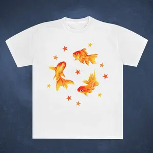 Goldfish Star Aesthetic Cute Graphic Tee, Beachy Grunge Y2K Cool Retro Youth Shirt, Goldfish Star Unisex T-Shirt, Perfect Gift For Men, Women, And Kids