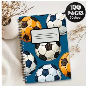 2026 Football Theme Spiral Notebook, Vibrant Soccer Design, Colorful Ink Splatter, Usa Mexico Cup, Office Note-Taking Preferred