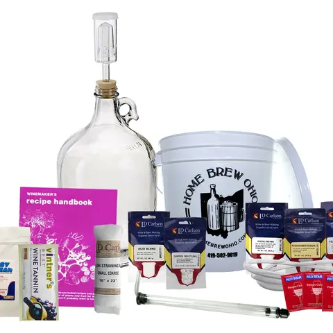 Home Brew Ohio Upgraded 1 Gallon Wine From Fruit Kit - Includes Mini Auto-Siphon