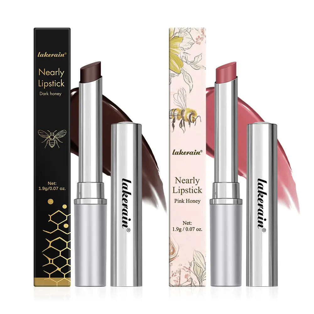 Moisturizing Hydrating Nearly Lipstick, 2 Counts/set Long Lasting Glossy Balm Finish Lipstick, Natural Brightening Lipstick, Portable Lip Makeup Product, for All Skin Tone, for Women, Christmas Gift, Lip Products Makeup, Moisture