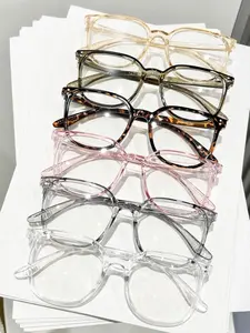 3/4/6 pcs of square-framed, blue-light blocking minimalist glasses, suitable for use with smartphones, computers, games, TVs, etc. Clear lenses protect the eyes; unisex and suitable for everyday wear. Anti Blue Glasses