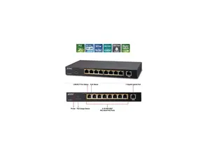 Planet GSD-908HP 8-Port 10/100/1000T 802.3at PoE + 1-Port Gigabit Desktop Switch