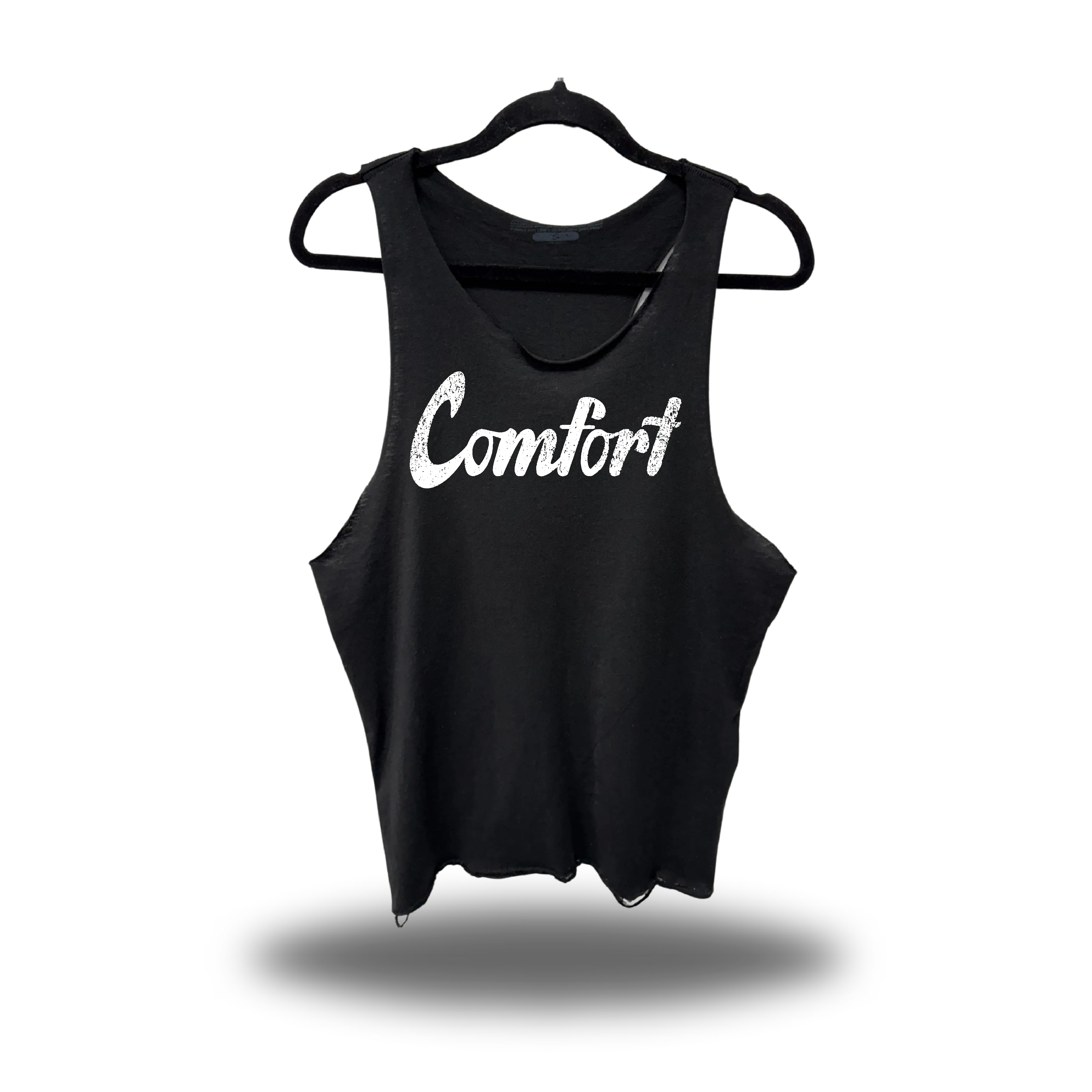 TheDriveClothing COMFORT KILLS Black Stringer Tank Top Men Women Gym Tank, Scoop Neck Bodybuilding Stringer, Workout Sleeveless Shirt, Streetwear Fitness Tank, 100% Cotton Muscle Tank, Road Rash Graphic Tank