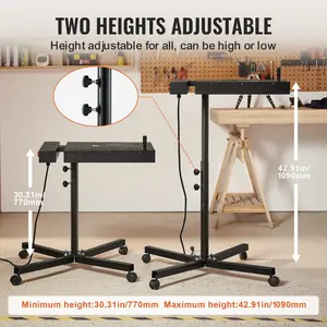 VEVOR Pro Flash Dryer 18x25 inch, Upgrade 2000W Electrical Control Box Flash Dryer for Screen Printing Machine with Height Adjustable Stand, 360 °   Rotation, X-Shaped Base, Steel T-Shirt Curing Machine