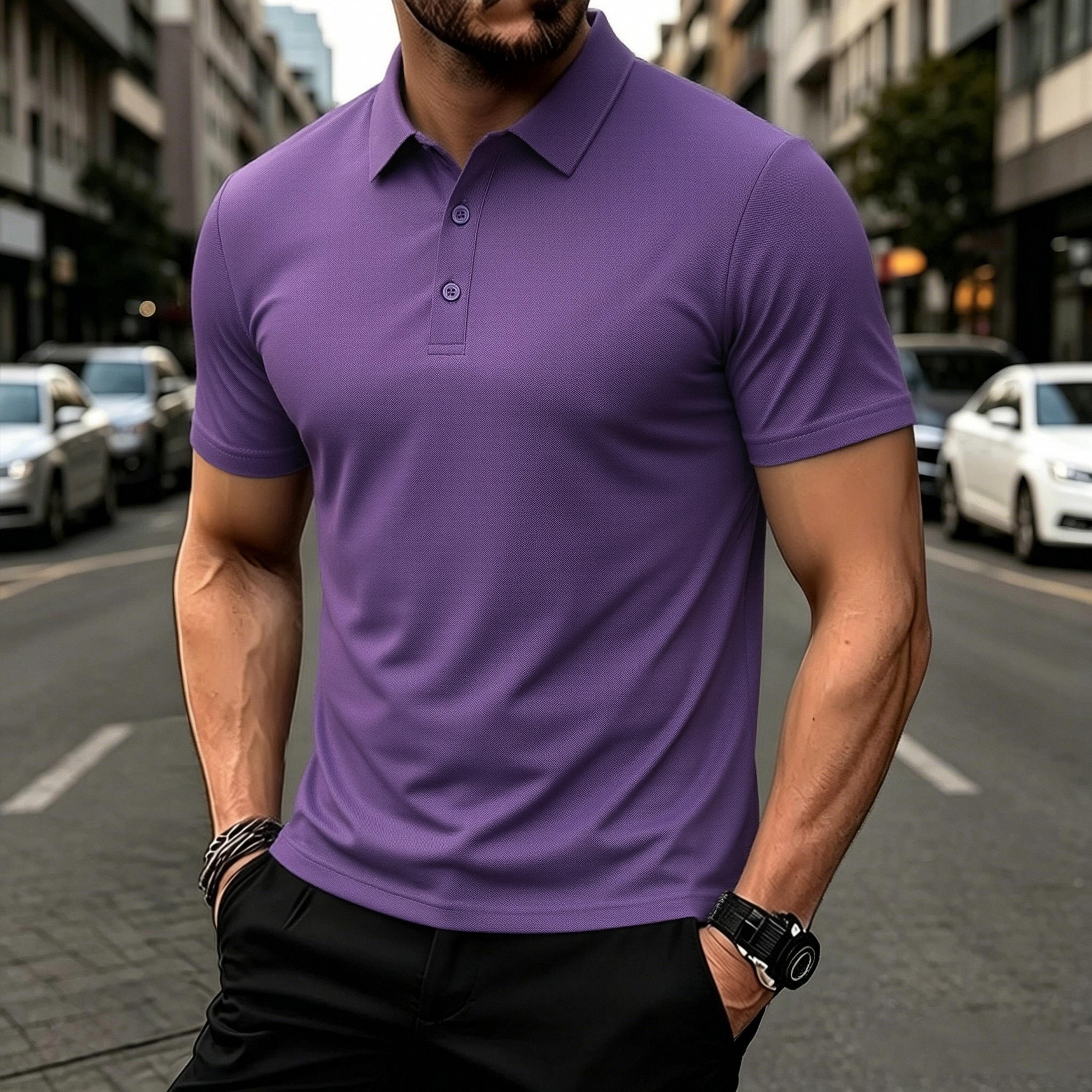 5-Pack Men’s Quick-Dry Polo Shirts – Short-Sleeve Collared Golf Tees, Breathable Casual Tops for Fishing & Cycling