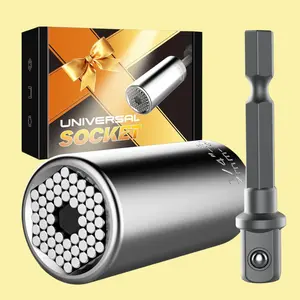 Christmas Gifts Stocking Stuffers for Men, Kusonkey Super Universal Socket Tools Gifts for Him, Professional 7mm-19mm Tool Sets with Power Drill Adapter, Cool Gadgets for Him,Dad,Grandpa,Boyfriend