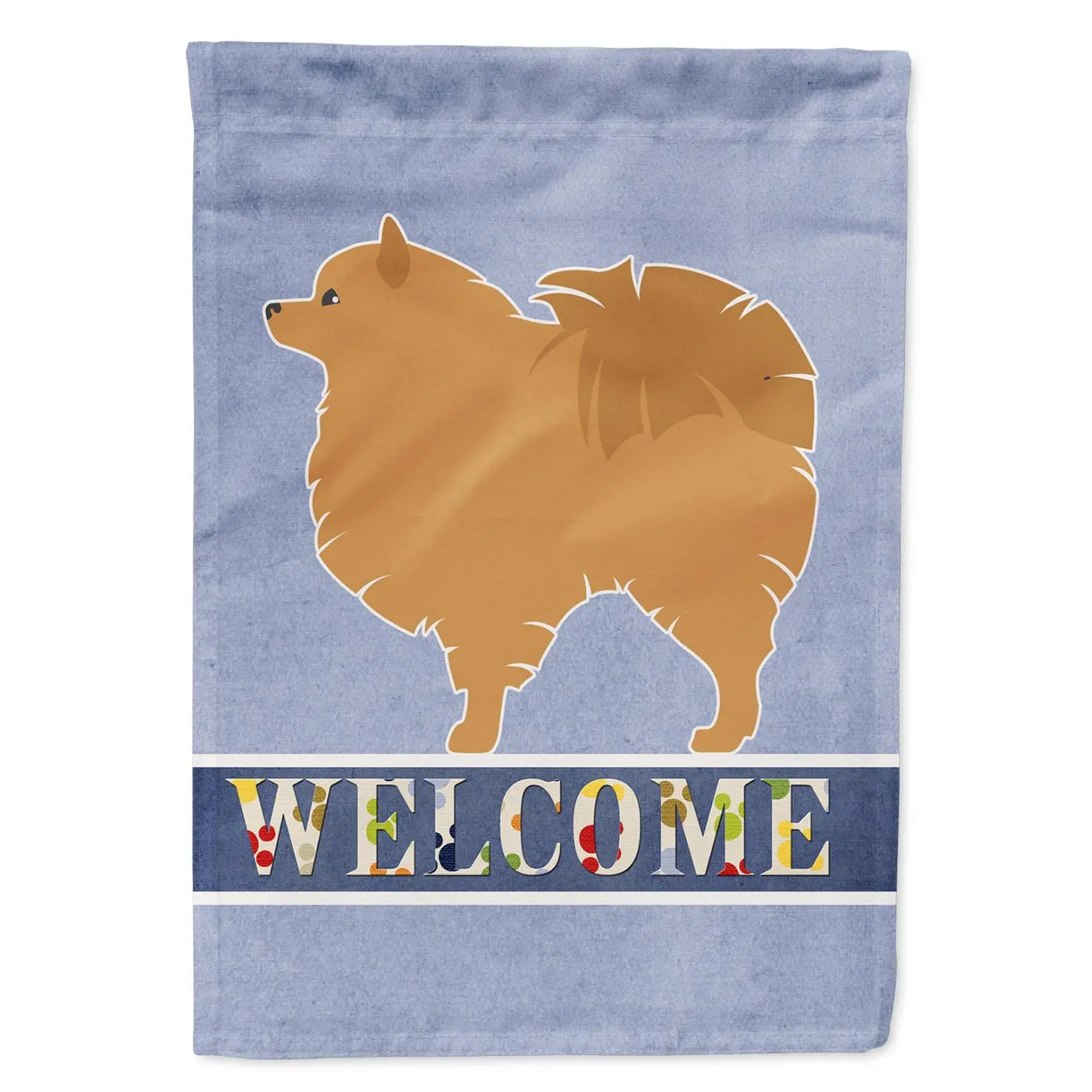 Pomeranian Welcome Garden Flag Mailbox Decorative Yard Banner Outside Patio Artwork for Flower Beds, Garden Size, Multicolor