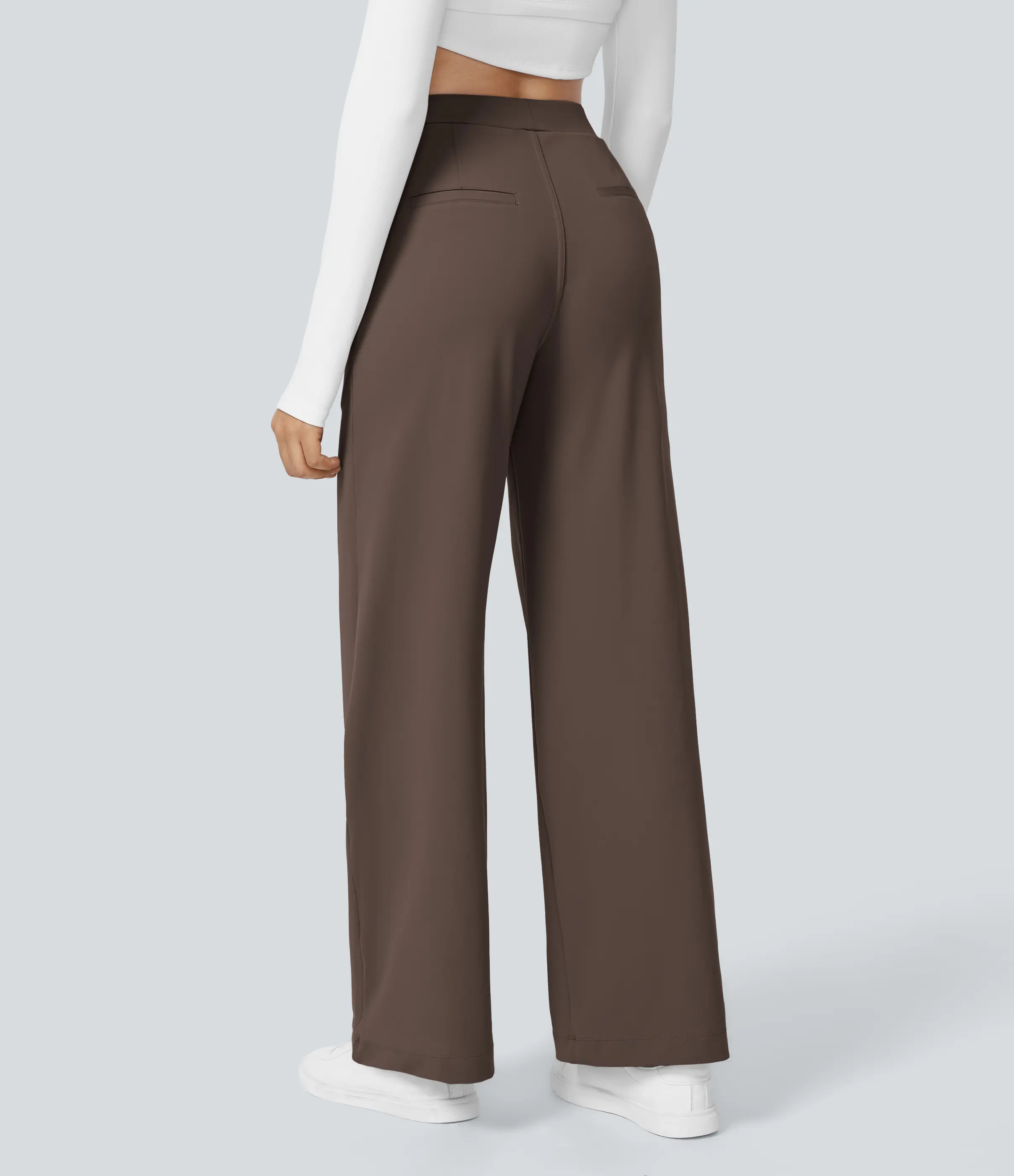 Halara Flex High Waisted Plicated Side Pocket Straight Leg Work Pants