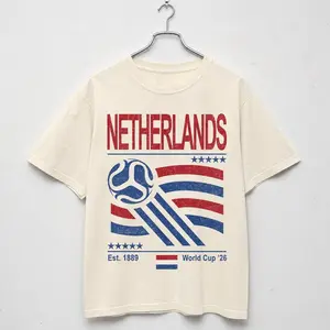 Vintage Netherlands Soccer Graphic Shirt, Retro 90s Flag Netherlands Team Shirt