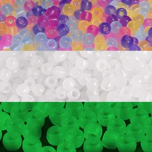 1000 count UV Beads Color Changing Beads UV Reactive Plastic Luminous Pony Beads, Glows in The Dark Bead, Fun for /Bracelets Making