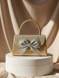 Elegant Sequined Evening Clutch Bag for Women, Party and Wedding Handbag with Bow Decor, Perfect for Birthdays, Valentine's Day, Christmas