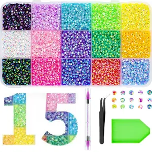 3mm Flatback Resin Jelly Rhinestones (18000Pcs) with Picker - Nail Art Decoration Supplies for DIY Bling Crafts, Clothes, Shoes (Beauty & Personal Care Nail Care Accessory)