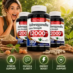 Ashwagandha Capsules, Herbal Supplement for Stress, Mood & Daily Wellness Support, 180 Capsules