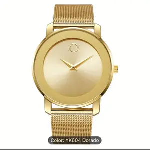 Elegant Gold Quartz Analog Watch