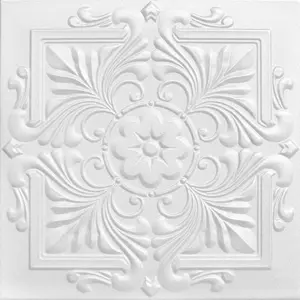 A La Maison Ceilings Victorian 20 in x 20 in Decorative Styrofoam Glue-up Ceiling Tiles - #R 14 - (Pack of 96) / 259 sqft Lightweight Set