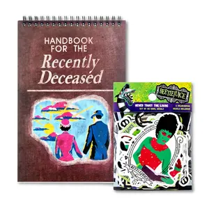 Beetlejuice Handbook for the Recently Deceased Steno Notepad & 60-Count Decal Pack Bundle