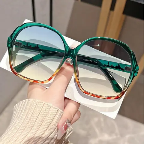 Unisex Fashionable Tinted Lens Oversized Round Frame Sunglasses, Trendy Casual Sunglasses for Everyday Use, Fashion Accessories for Outdoor Activities, Modern Sunglasses