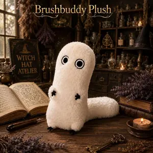 Brushbuddy Plush, Witch Hat Atelier Plushie, Anime Stuffed Animal, Cute Kawaii Magic Creature, Tongari Boushi Manga Gift, Soft Poseable Toy