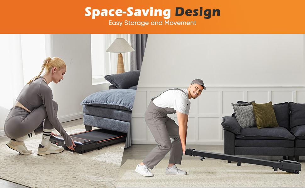 Compact Armless Treadmill for Small Spaces, Quiet Under-Desk Walking Pad, Slim & Portable Design for Home Office Workouts, Easy to Store, Ideal for Apartments and Work-from-Home Fitness GIfts
