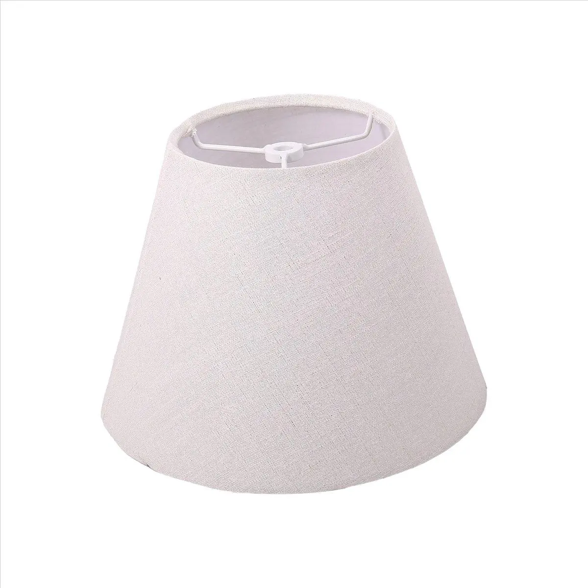 Lamp Shade Linen Fabric White Lamp Shade Small 5 Inch Top Diameter x 9 Inch Bottom Diameter x 7 Inch Tall (White with Gold Threads)