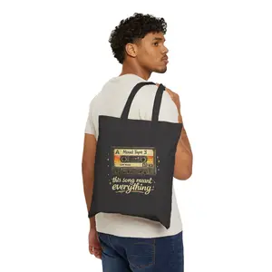 Vintage Cassette 'This Song Meant Everything' Cotton Canvas Tote