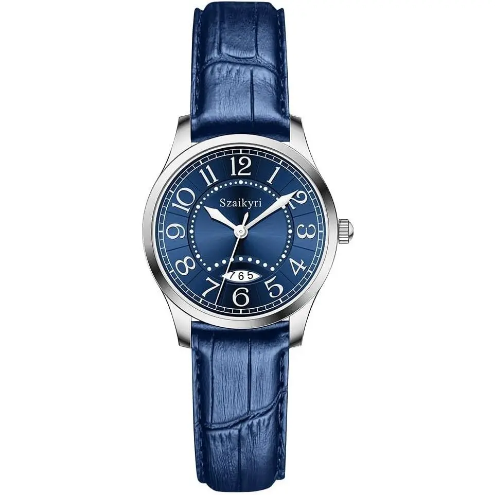 Szaikyri Classic Watch for Women with Easy Read Time Arabic Numerals Ladies Watch with Calendar Water Resistant