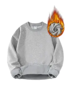 Unisex Silky Plush Fleece Lined Crew Neck Sweatshirt, Street Style, Autumn & Winter Casual Pullover, Outdoor Activity Top, Warm Daily Wear & Sportswear