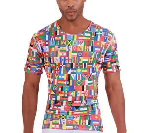 Insta Slim Big and Tall Flags Activewear Short Sleeve Crewneck 5TAT001BT