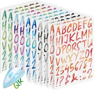 2 Inch Iron on Letters and Numbers for Clothing T Shirts Fabric Printing in 5 Color Heat Transfer Vinyl Letter Number Stickers Flock Alphabet Number Punctuation for DIY Craft (Cute Tie Dye, 20)