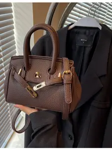 Fashion High-End Texture Bag New Trendy Versatile Alligator Handbag Shoulder Crossbody Commuter Platinum Kelly Bag