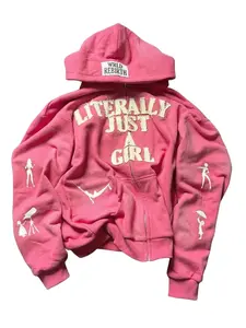 Y2K Hip-Hop Letter 3D Printing Hoodie, Personalized Street Style, Unisex Loose Zipper Cardigan Top