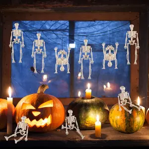 Set of 6 Inch PVC Skeleton Figures, 8 Pieces for Halloween Decorations, Perfect for Haunted Houses & Ghost Themed Parties