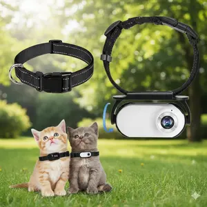 Hd 1080P Pet Collar Camera, wireless Mini Action Cam, Waterproof Anti-Shake Pet Monitor for Indoor/Outdoor Cat, Kittens & Dog Behavior Recording, Portable Pet Camera