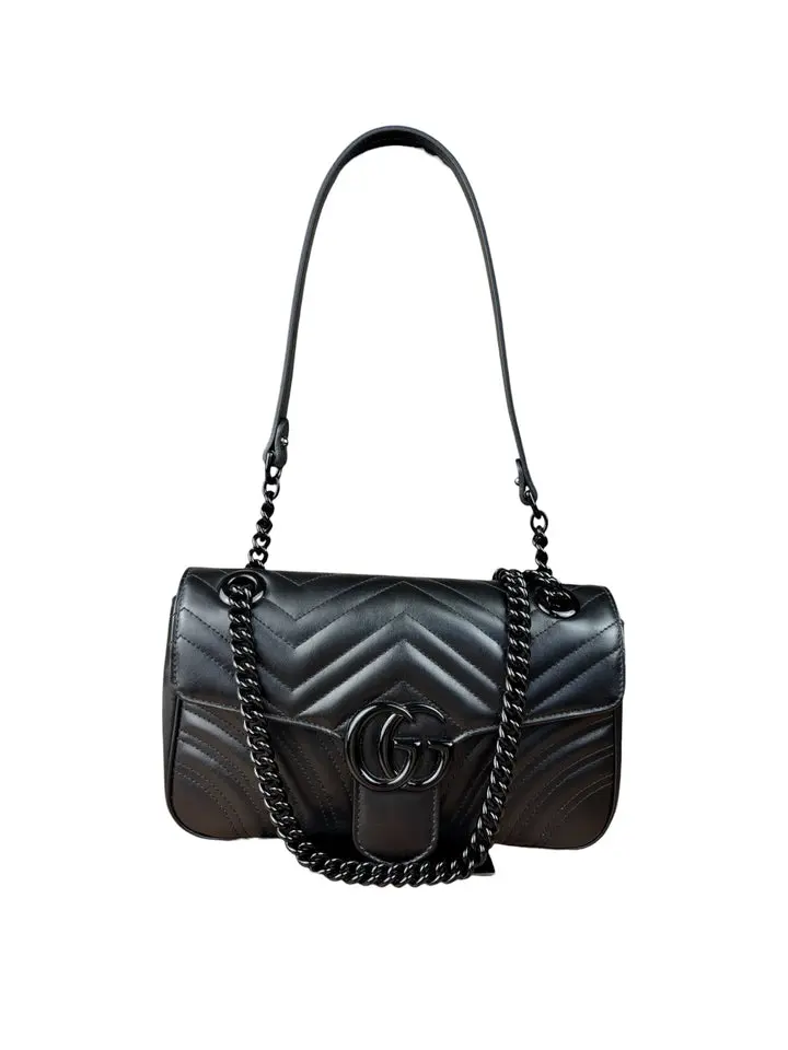 Pre-owned GUCCI - Shoulder Bags Black GG Marmont Small Shoulder Bag