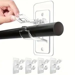 No drilling required, multi-functional, self-adhesive rod bracket, nail-free adhesive curtain rod hook, suitable for curtain hooks for dormitory, bathroom, bedroom, living room decoration, and for home shower curtain rods.