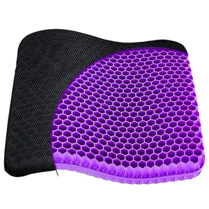 Gel Seat Cushion, Breathable Soft Pad, Dual Layer Thick Honeycomb Chair Pad, Ergonomic Cooling Ice Pad with Anti-Slip Cover