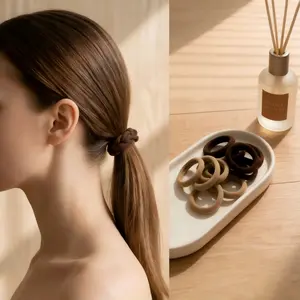 Small Elastic Hair Bands 10 PCS, Gentle No-Damage Hair Ties for Thin Hair Shower