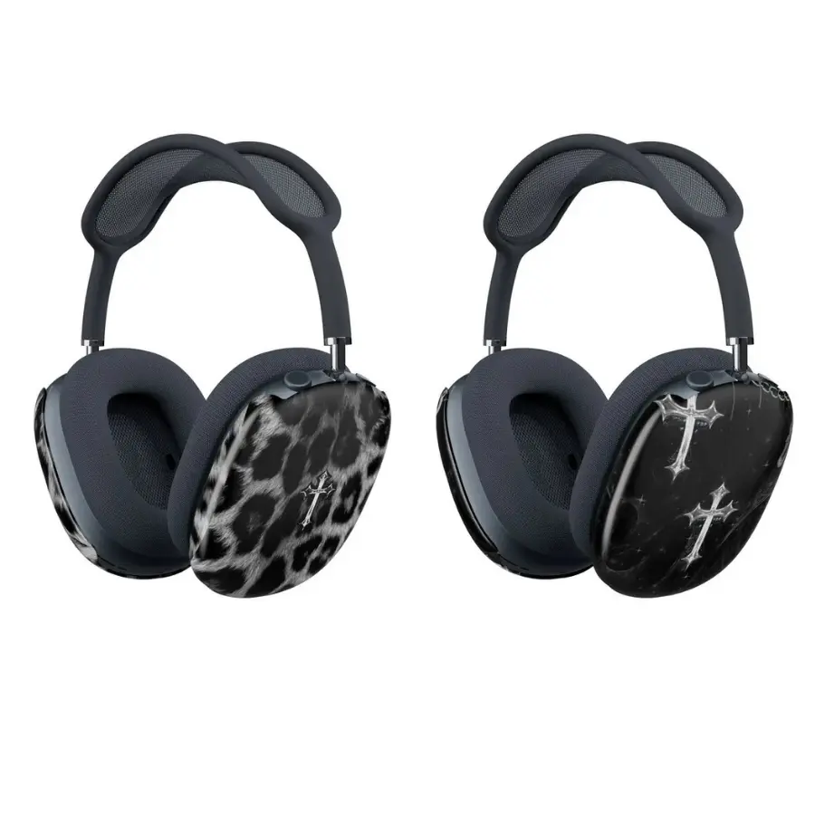 Y2K Gothic Cross & Dark Grunge Clear Headphone Case Compatible with AirPods Max - Opium Aesthetic Cyberpunk Ear Cup Cover