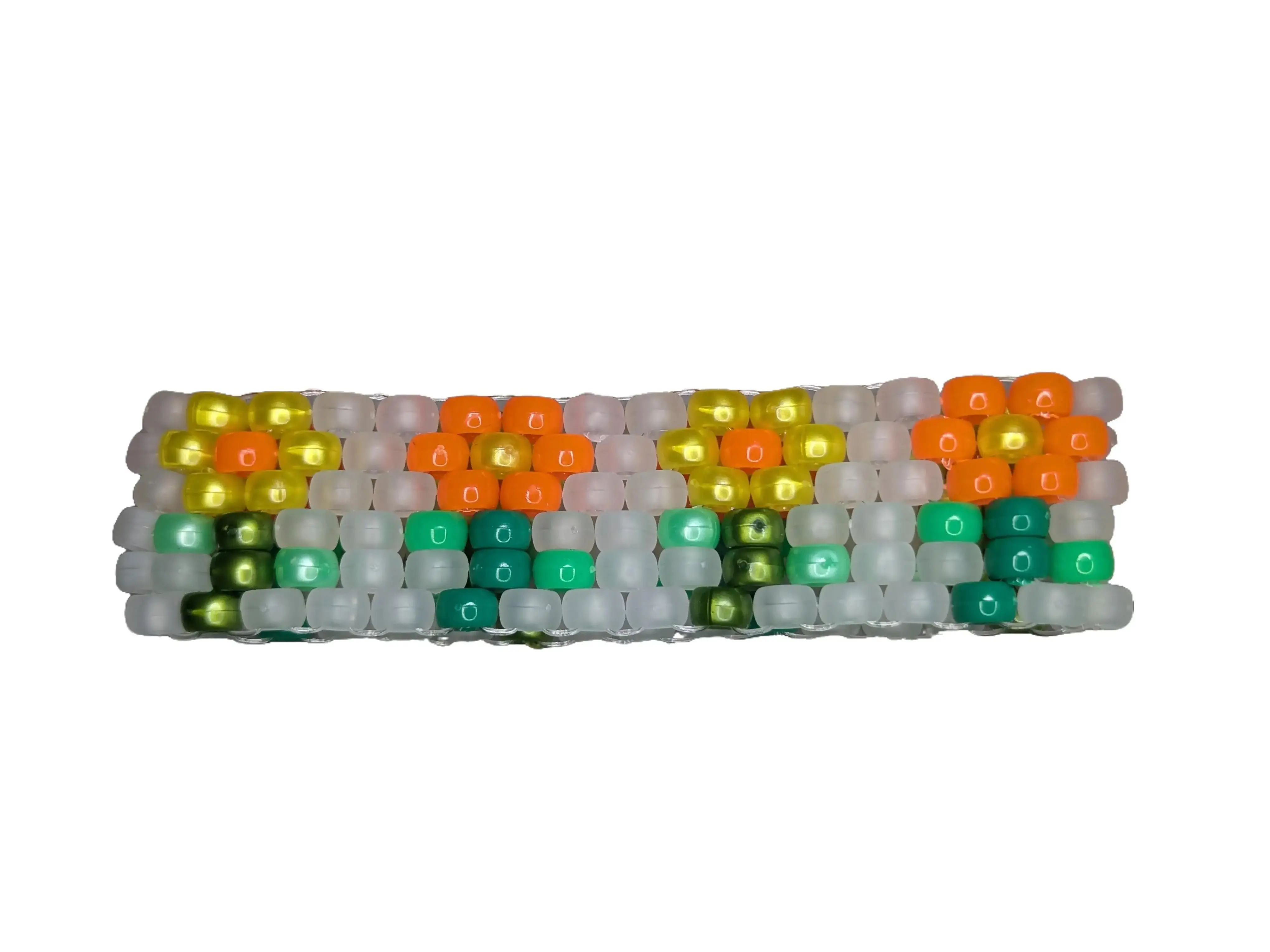 Orange and Yellow Flower Bracelet with Frosted White Background (Black Light Active)