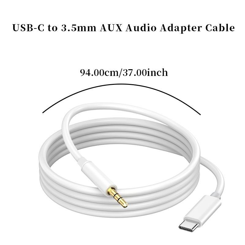 USB C to 3.5mm AUX Audio Adapter Cable, Type-C to 3.5mm AUX Audio Headphone Line, Compatible with iPhone 16 Pro Max/15 Plus/Galaxy S24 23 S22 S21 S20 Note 20/Pixel 9/8/7/6