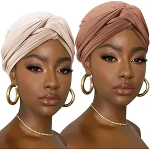 Turban for Women Knotted Hairwraps Headwraps Ribbed Turban Stretch Jersey  Scarf Chemo Cancer Cap