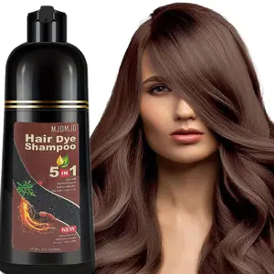 Chocolate Brown Hair Dye Shampoo 5 in 1 for Men & Women, Natural, for 100% Gray Coverage, Brown Hair Colors in 10-15 mins, 16.9 Fl Oz